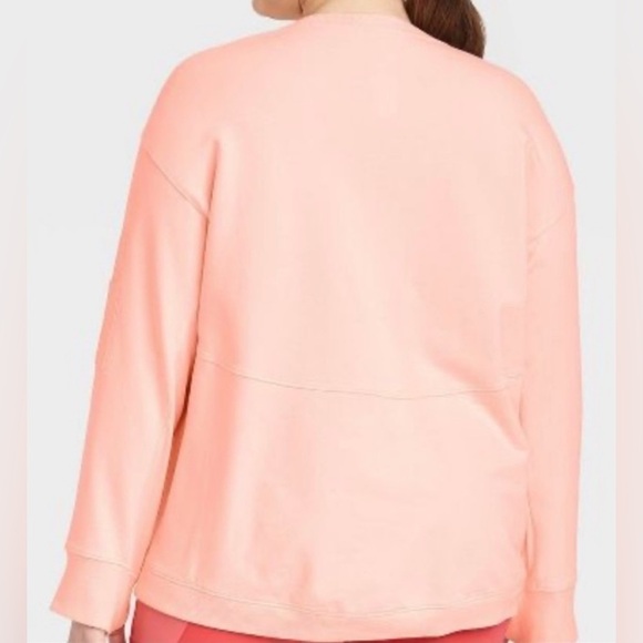 All in Motion Womens Size Medium Peach Color Activewear Sweatshirt Top Pockets - Picture 5 of 10